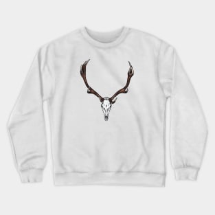 Skull and antlers of an elk Crewneck Sweatshirt